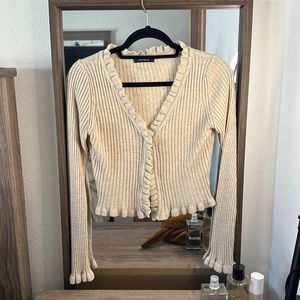 Metal button Down Knit Cardigan